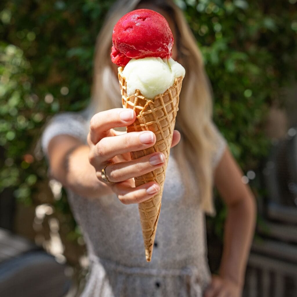 Cornet de glaces du restaurant La Fille des Vignes à Uzès